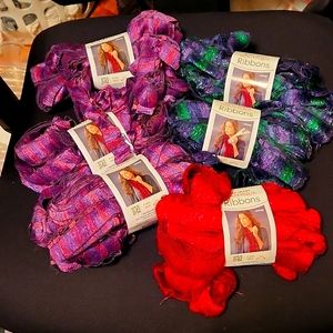 Red heart boutique  ribbons yarn
